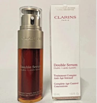 Clarins Double Serum Complete Age Defying Concentrate 1.6oz Hydric + Lipidic NEW